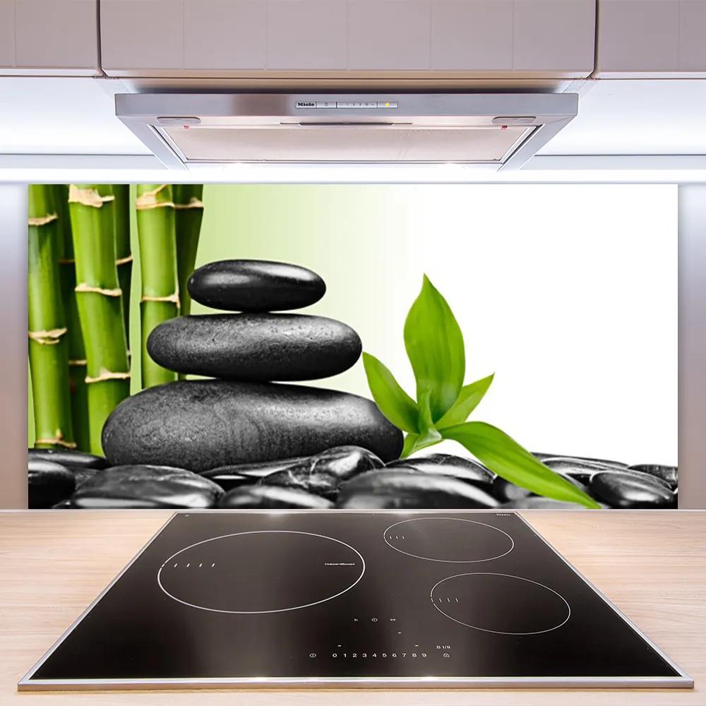 Sklenený obklad Do kuchyne Bambus kamene zen umenie 125x50 cm