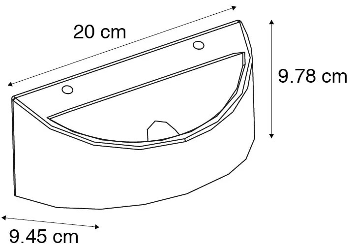 Rustikálna nástenná lampa betónová polkruhová - Adelaide