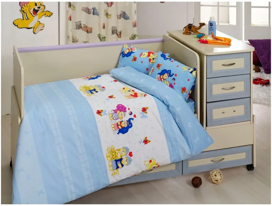 Set bavlnenej detskej obliečky s plachtou Blue Dreams, 100 × 150 cm