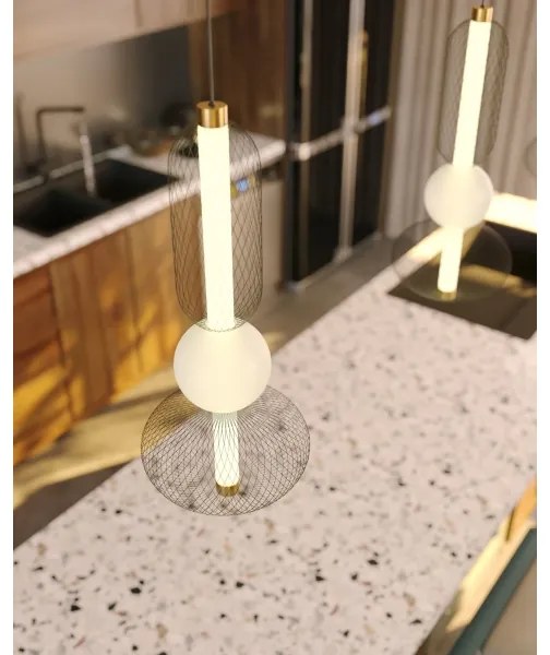 MAXLIGHT P0591 - LED Luster na lanku BORA LED/10W/230V pr. 22 cm biela/čierna