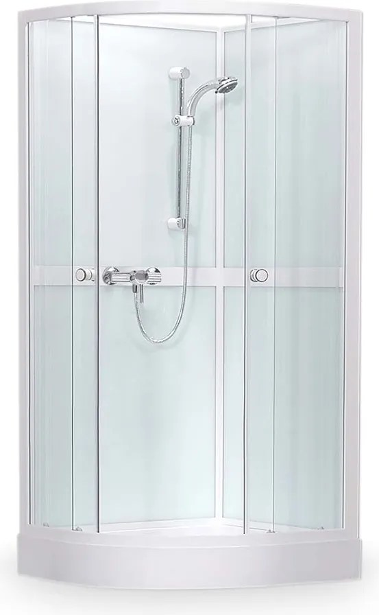 Roth Štvrťkruhový sprchový box SIMPLE ROTH-Variant: rozmery: 80x80 cm - (SIMPLE 800 - 4000248), ROTH-Profily: profily: biela, výplň: transparent