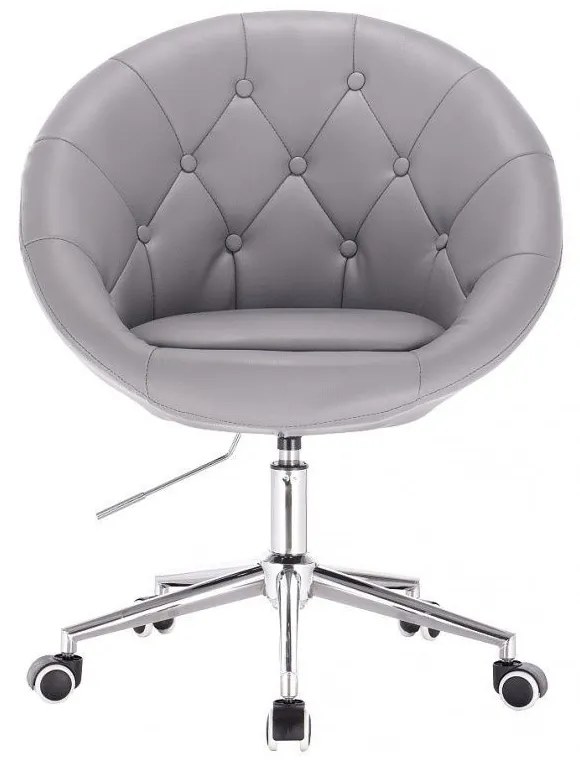 LuxuryForm DESIGN Kreslo VERA na striebornej podstave s kolieskami - šedé
