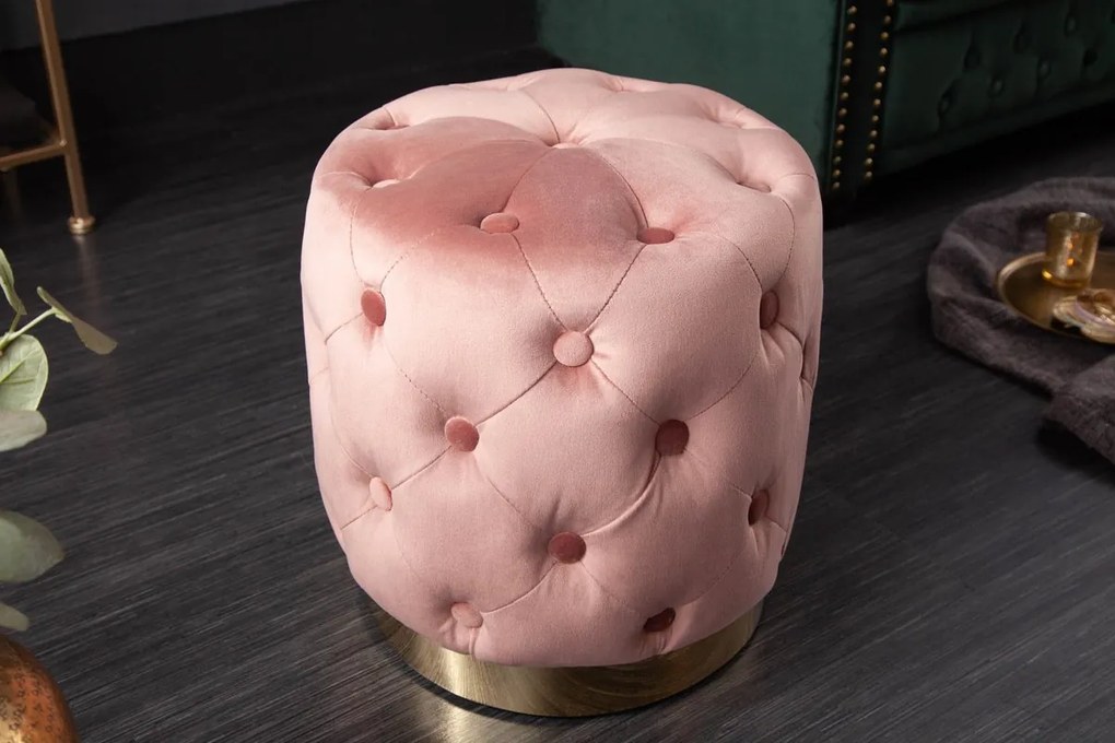 Dizajnová taburetka Rococo 37 cm staroružová