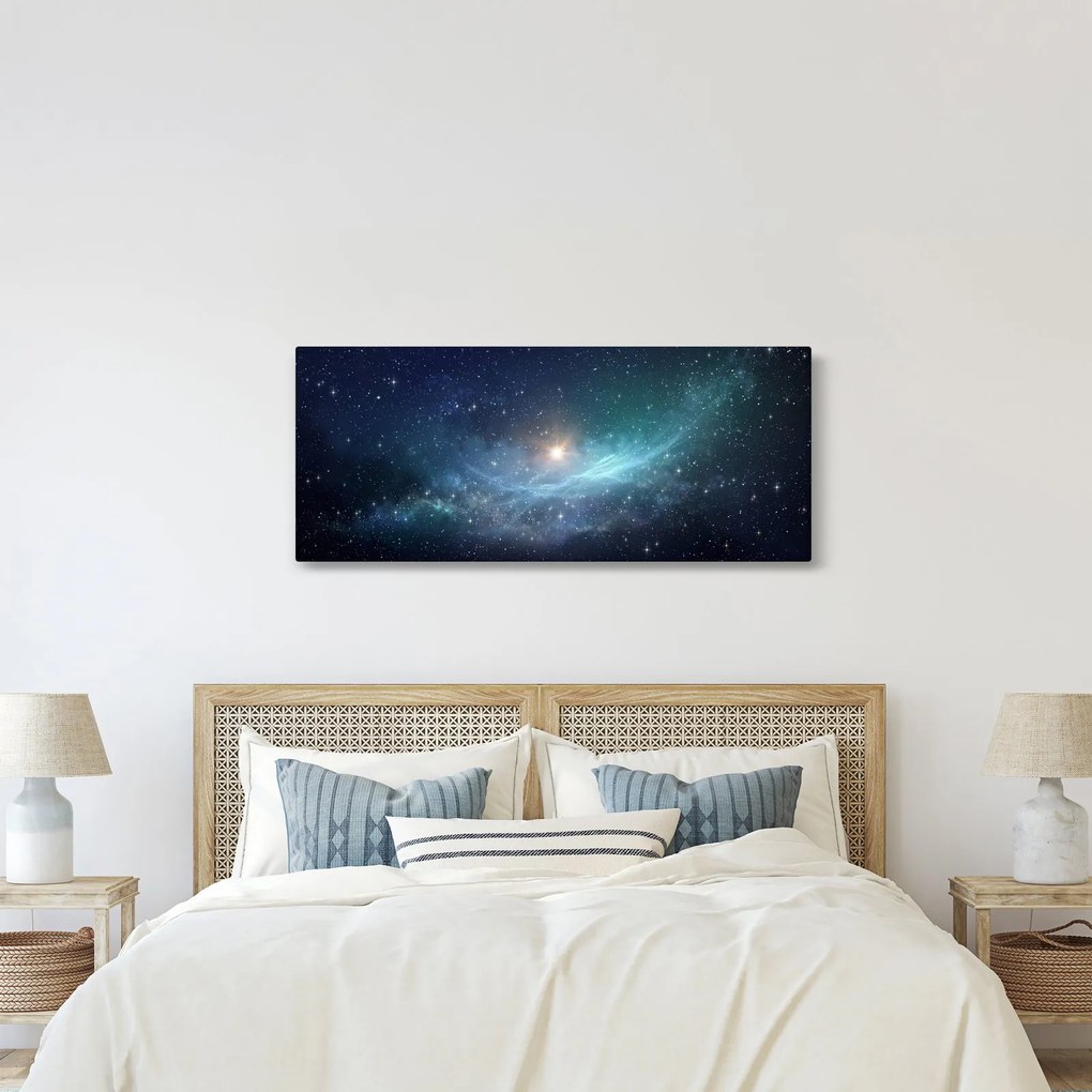 Obraz - Hviezdy a hmlovina (120x50 cm)
