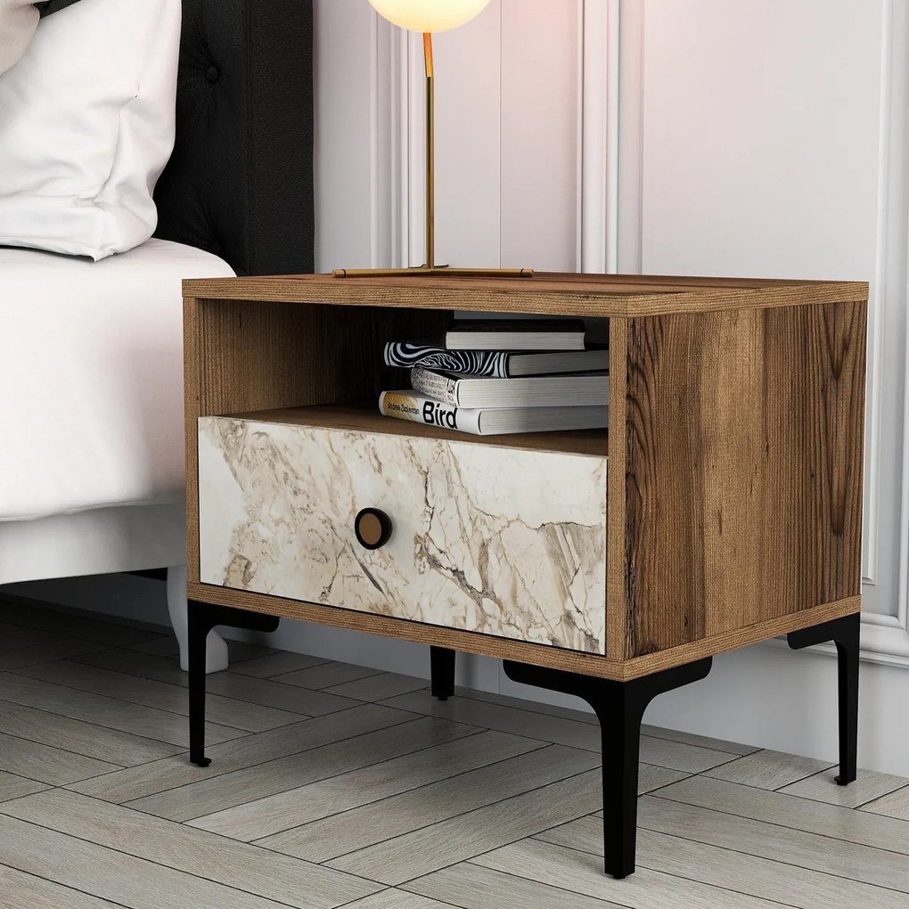Nočný stolík Lisbon Walnut White