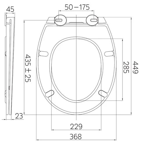 Mereo, WC sedátko samozatváracie SLIM, MER-CSS114S