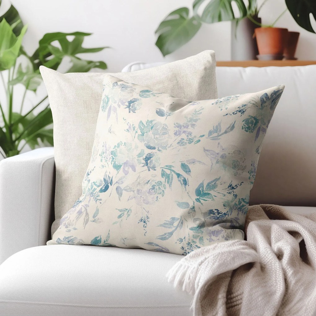 Goldea dekoračná obliečka na vankúš valencia - otlačky rastlín 45 x 45 cm