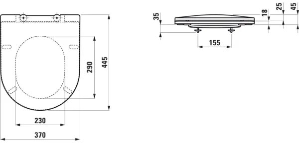 LAUFEN H8989650000001 - Toaletné sedadlo PRO, duroplast, biela