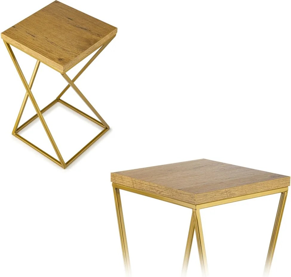 STOJAN NA KVETINÁČ LOFT7 40X24X24 CM ZLATÁ/HNEDÁ