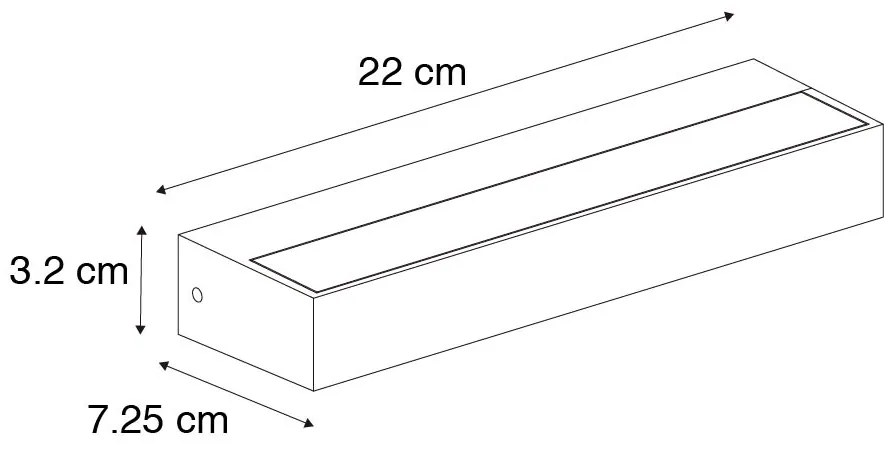 Moderné nástenné svietidlo čierne 22 cm vrátane LED IP65 - Hannah