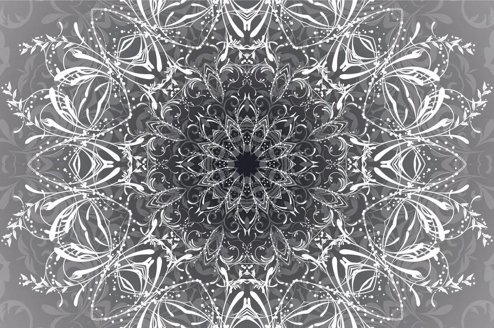 Samolepiaca tapeta čiernobiela rozeta - 150x100