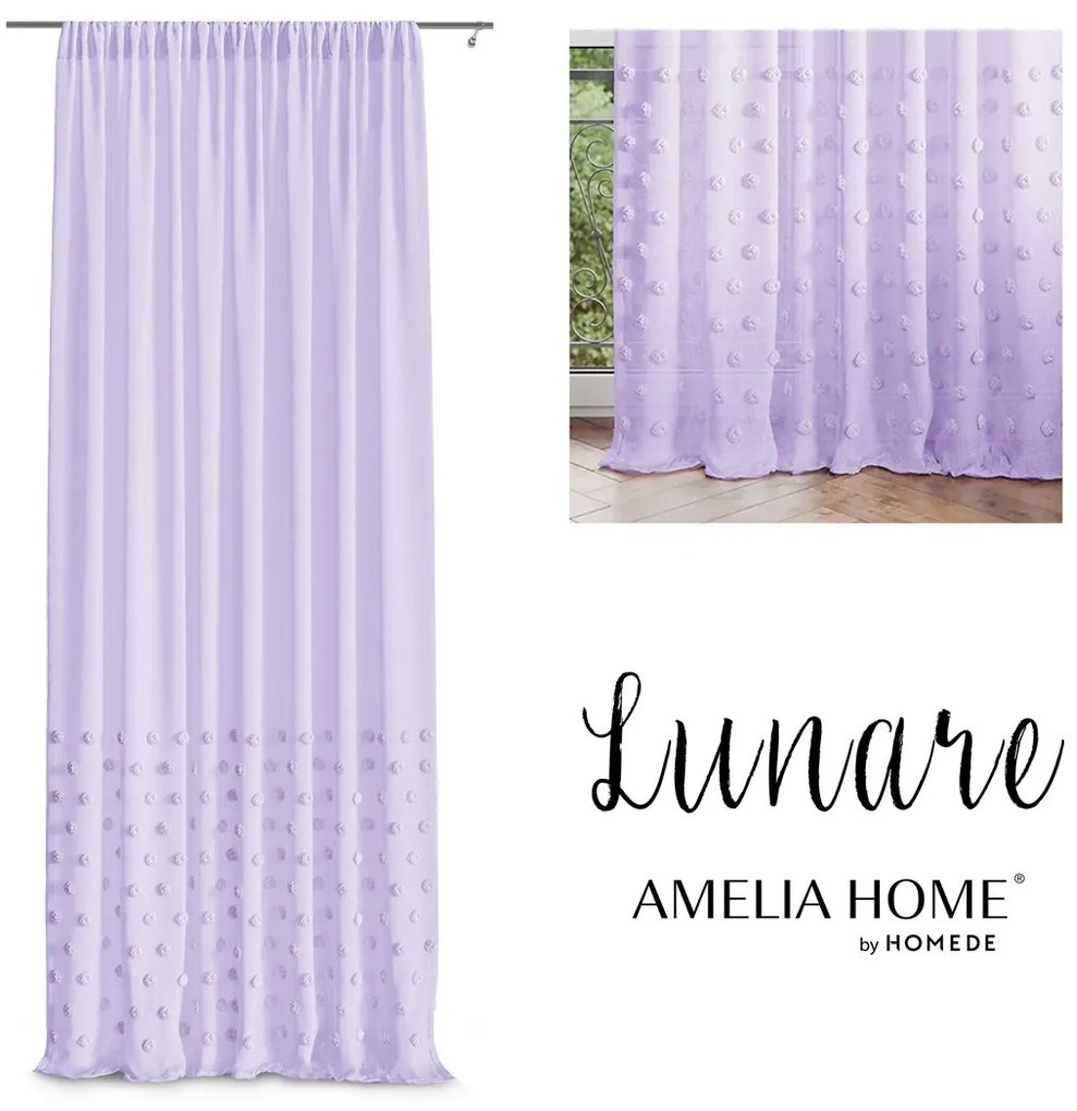Záclona AmeliaHome Lunare levanduľová
