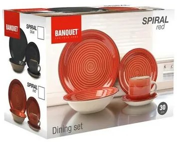 Banquet 30-dielna jedálenská súprava Spiral ​Red