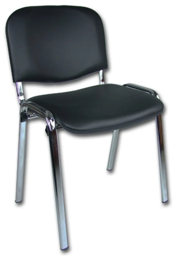 Konferenčná stolička ISO eko-koža CHROM Čierna D1 EKO