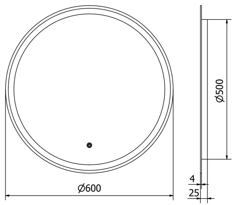 Mexen Gobi, LED okrúhle kúpeľňové zrkadlo s podsvietením 60 cm, 6000K, ochrana proti zahmlievaniu, 9801-060-060-611-00