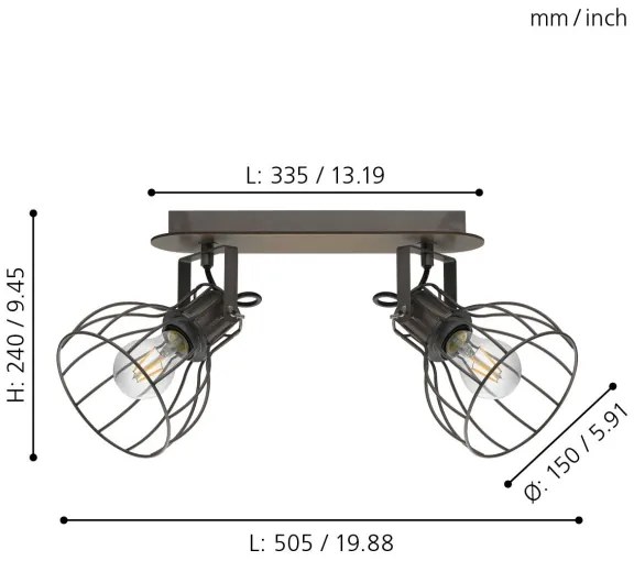 Eglo 98135 - Bodové svietidlo SAMBATELLO 2xE27/40W/230V