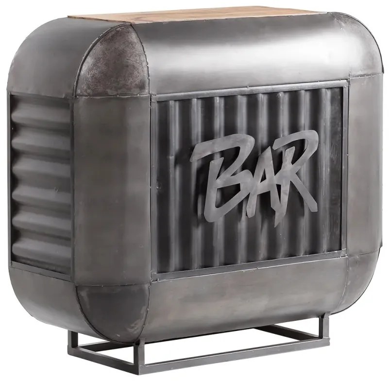 furniture-nabytek.cz - Barový jídelní stůl Bolton z kovu a manga, lakovaný, stříbrný – 112×50×105 cm