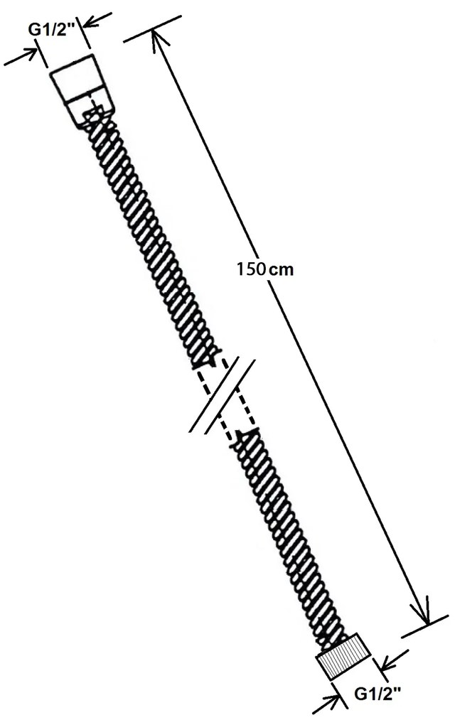 Sapho Sapho, POWERFLEX Sprchová hadica 150cm, biela mat, FLE10BI