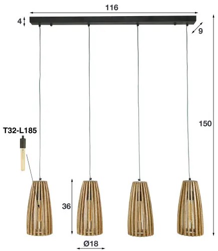 Luster 74-48 4L Launch Drevo Mango - Komfort-nábytok