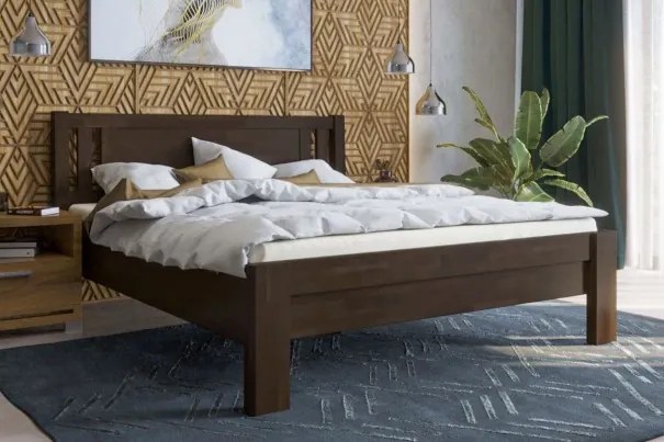 Amara Beds Celomasívna posteľ z buku Sion H2, farba BK10 palisander, 180x200 cm