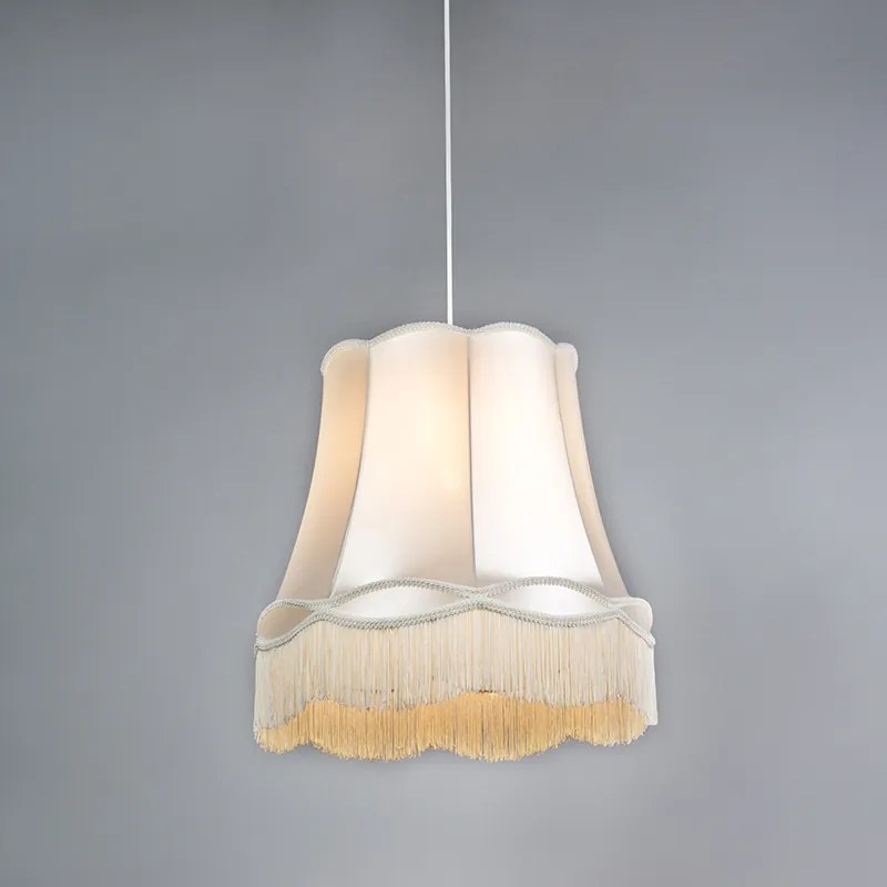 Sada 4 retro závesných lámp krémová 45 cm - Granny