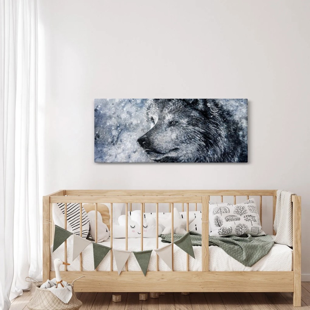 Obraz - Kreslený vlk (120x50 cm)