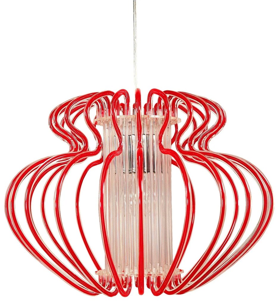 CLX Moderné závesné osvetlenie ALTAMURA, 1xE27, 60W, 52cm, červené