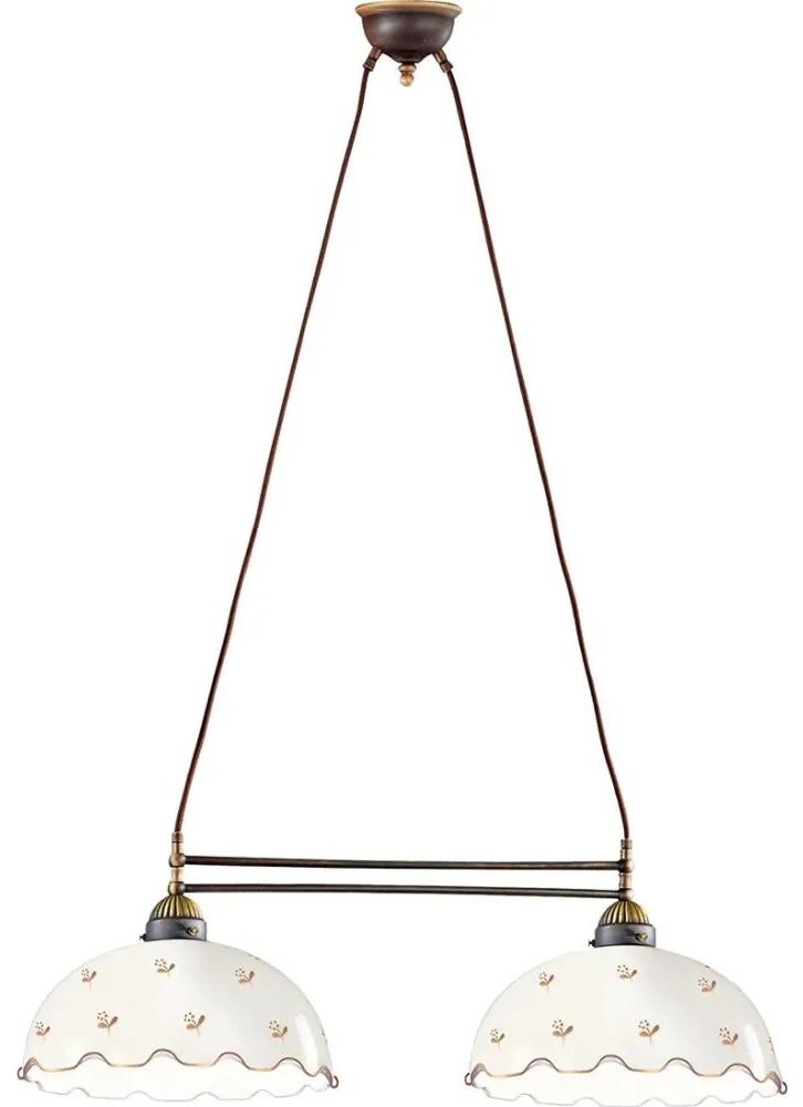 Kolarz 731.82.161 - Závesný luster NONNA na lanku 2xE27/75W/230V, s motívom kvetov, ružové zlato