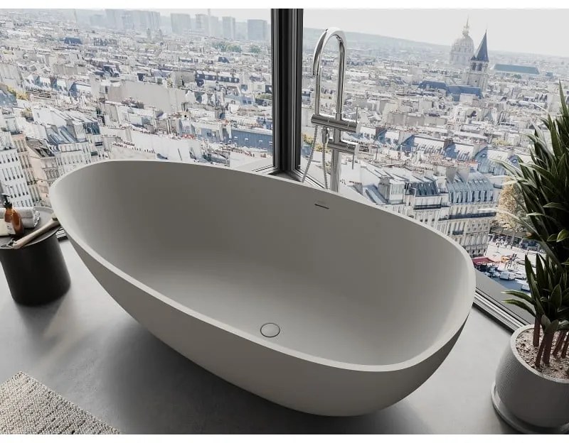 Mexen Imola, voľne stojaca vaňa z konglomerátu 170 x 88 cm, betónová matná, 57281708561