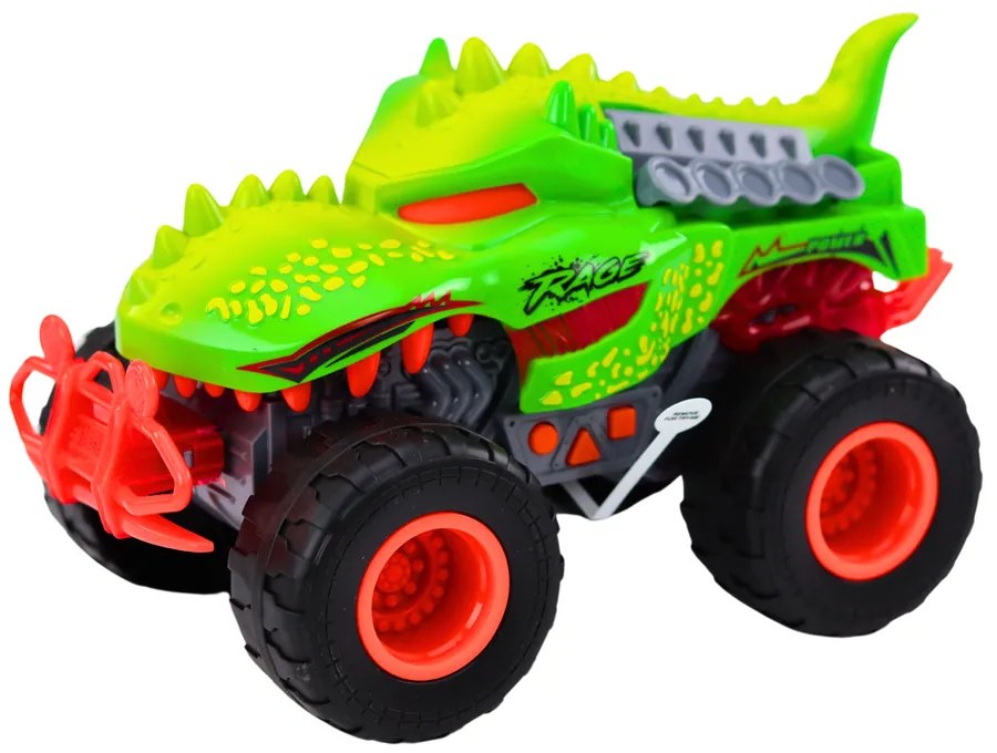 LEAN TOYS Terénne auto Dinosaurus T-Rex, svetlá, zvuky - zelená