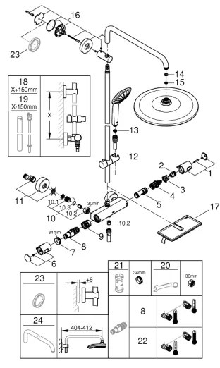 GROHE 26401001 - Sprchový systém VITALIO JOY SYSTEM 310, lesklý chróm