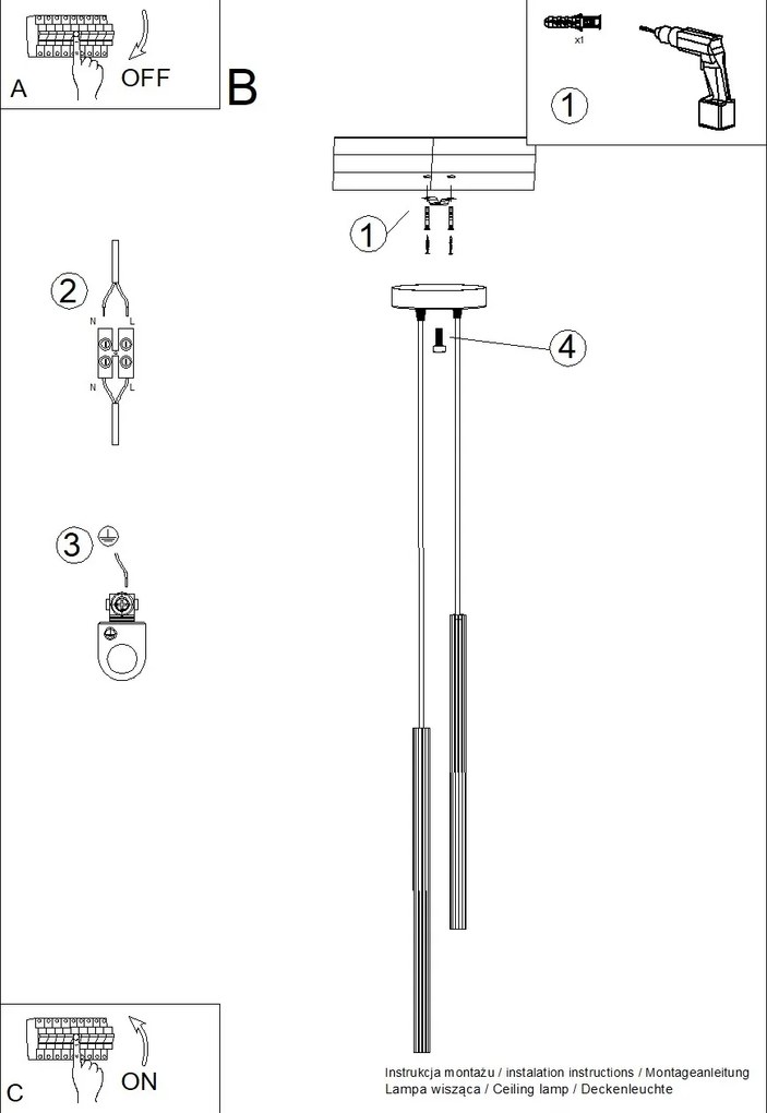 Závesné svietidlo Arche, 2x biele kovové tienidlo, o