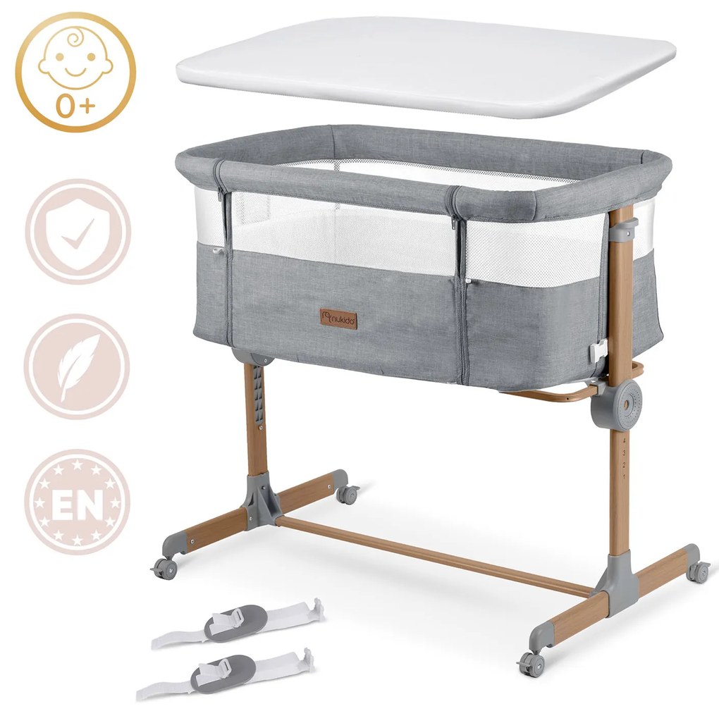 Bočná postieľka pre novorodencov s nastavením výšky Nukido NK-243