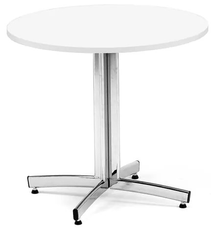 Okrúhly stôl SANNA, Ø900x720 mm, chróm/biela