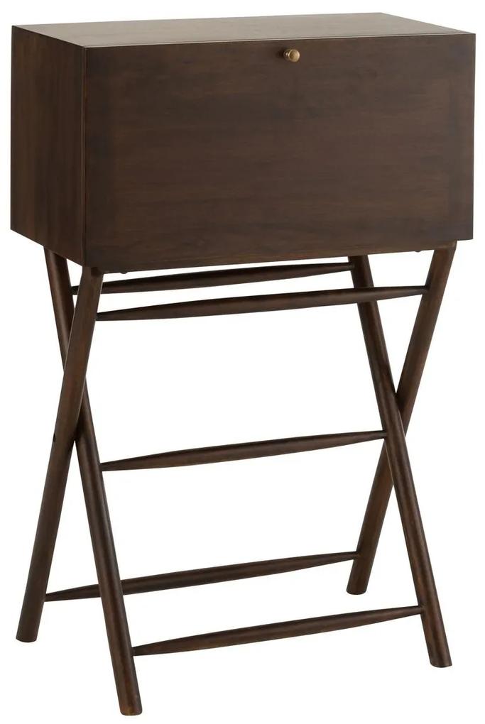 Hnedý písací stôl so zatváracou doskou Conie - 70*35*108 cm