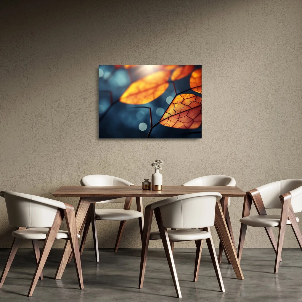 Sklenený obraz - Textúra listov (70x50 cm)