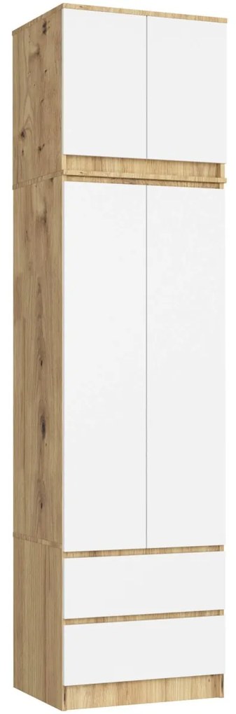 Nadstavec na skriňu STAR 60 cm dub artisan/biely