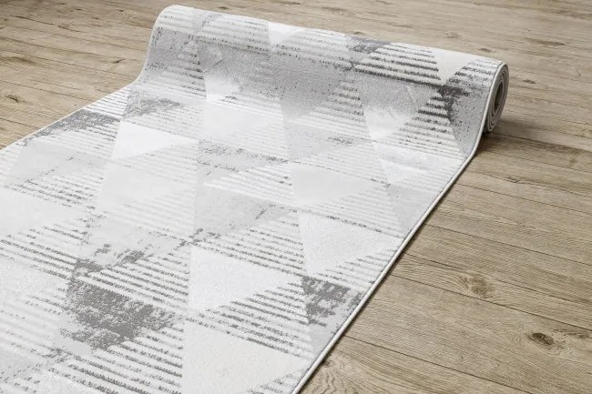 Behúň LIRA E1627 Trojuholníky geometrický, štrukturálny, glamour - sivý