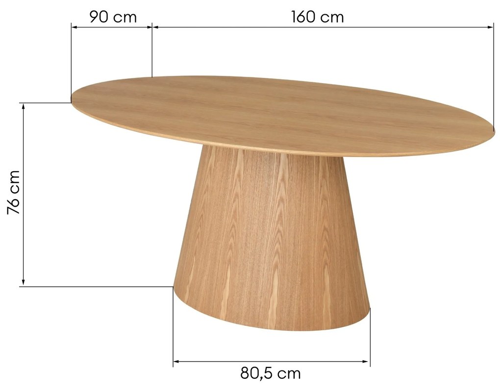 Jídelní stůl SOLAN 160 cm dub přírodní