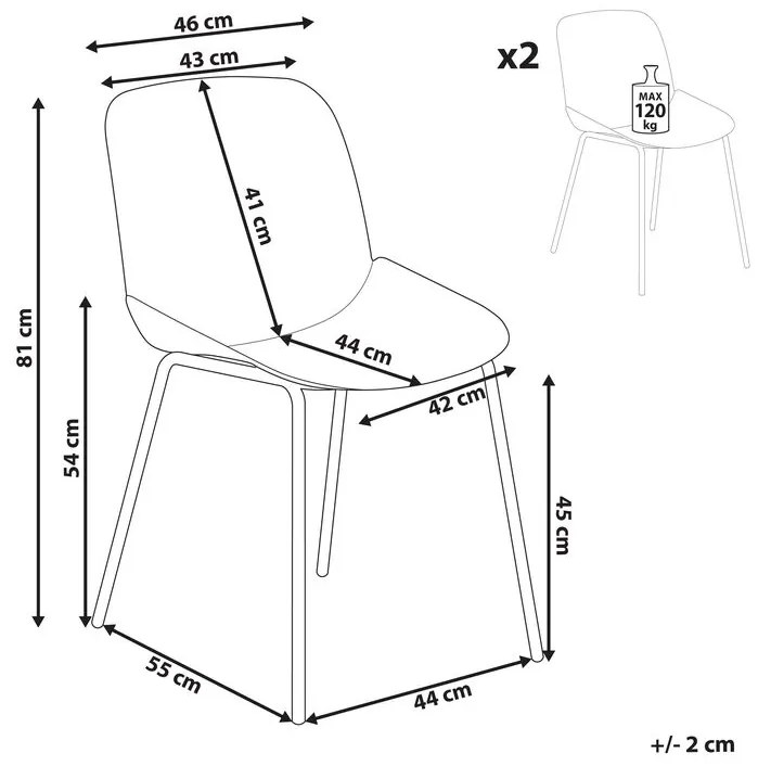 Set 2 ks jedálenských stoličiek Milza (béžová). Vlastná spoľahlivá doprava až k Vám domov. 1081395