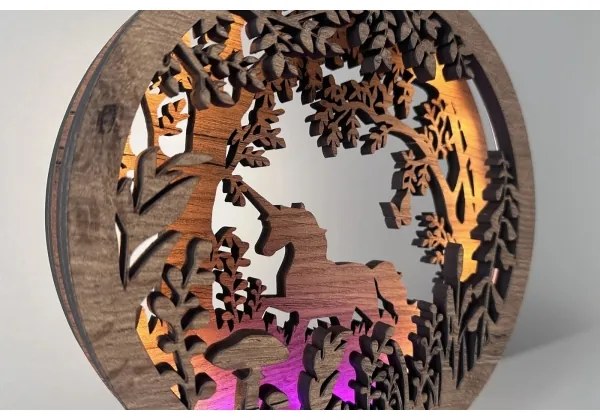 Li-Go 23568/DUB2 - Stmievateľná LED stolná dekorácia LED/12W/230V 20x22 cm dub