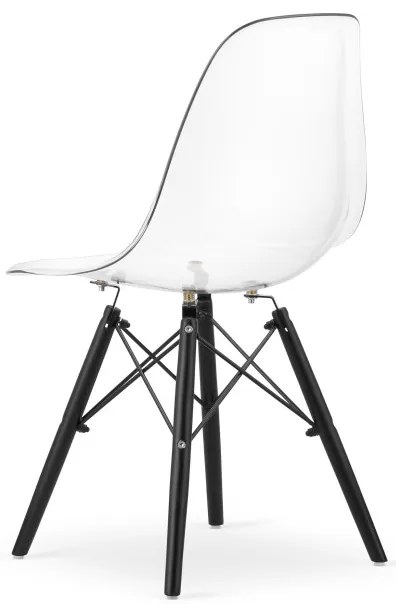 Set dvoch jedálenských stoličiek OSAKA priehľadné (čierne nohy) (2ks)