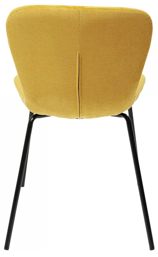 Žltá čalúnená jedálenská stolička Frida / set 2 ks KARE DESIGN