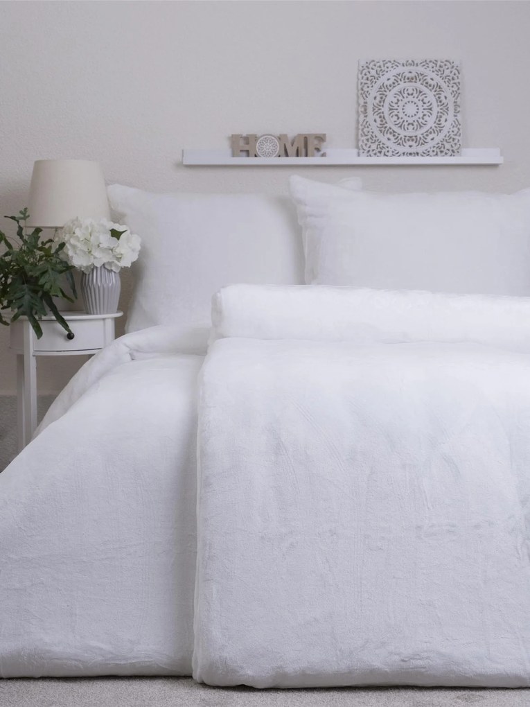 Predĺžené obliečky mikroplyš Exclusive – Laura biela