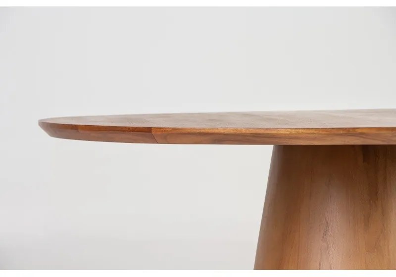 Jedálenský stôl Fungo 130 cm okrúhly teakové drevo/svetlo hnedý