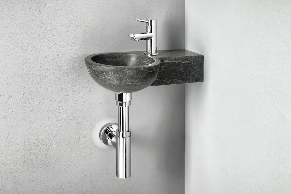 Sapho Sapho, BLOK kamenné umývadlo 40x10x23 cm, čierny Antracit, 2401-32