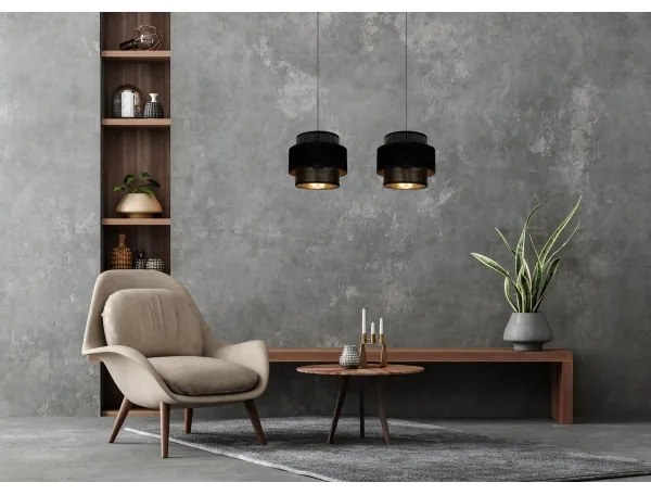 Luster na lanku NESS 2xE27/60W/230V čierna