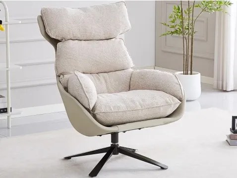 Otočné kreslo Pavia, svetlo béžová tkanina%