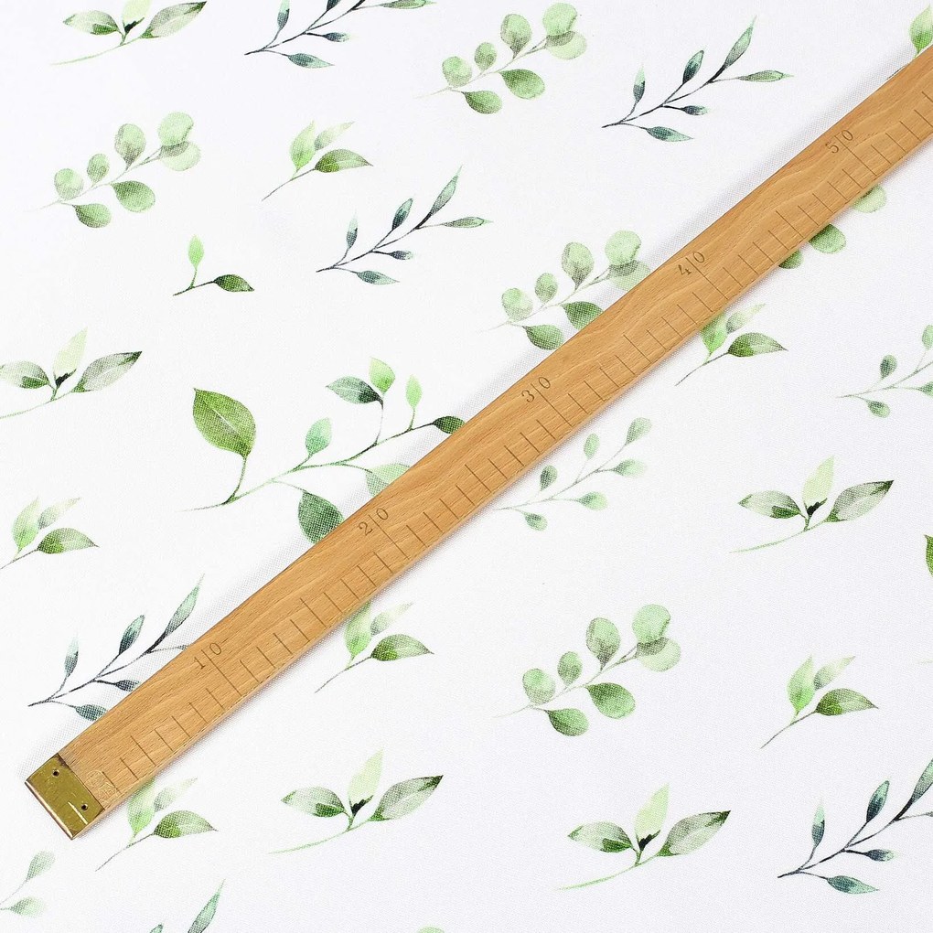 Goldea teflónová látka na obrusy - eukalyptové lístky 160 cm