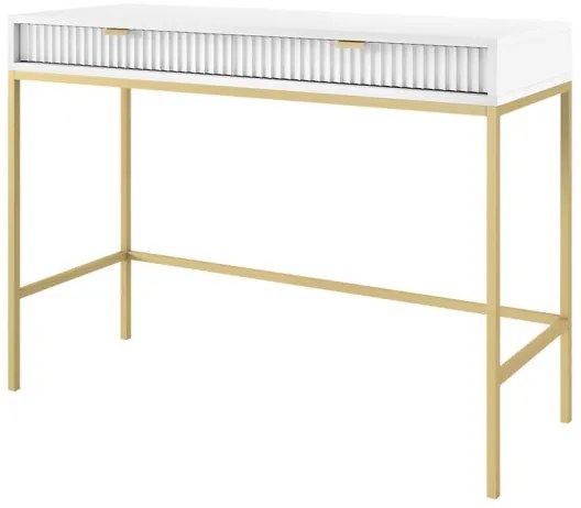 Konzolový stolík NOVA 77x104 cm biela/zlatá